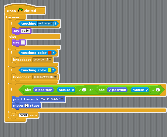 When touching color () Block